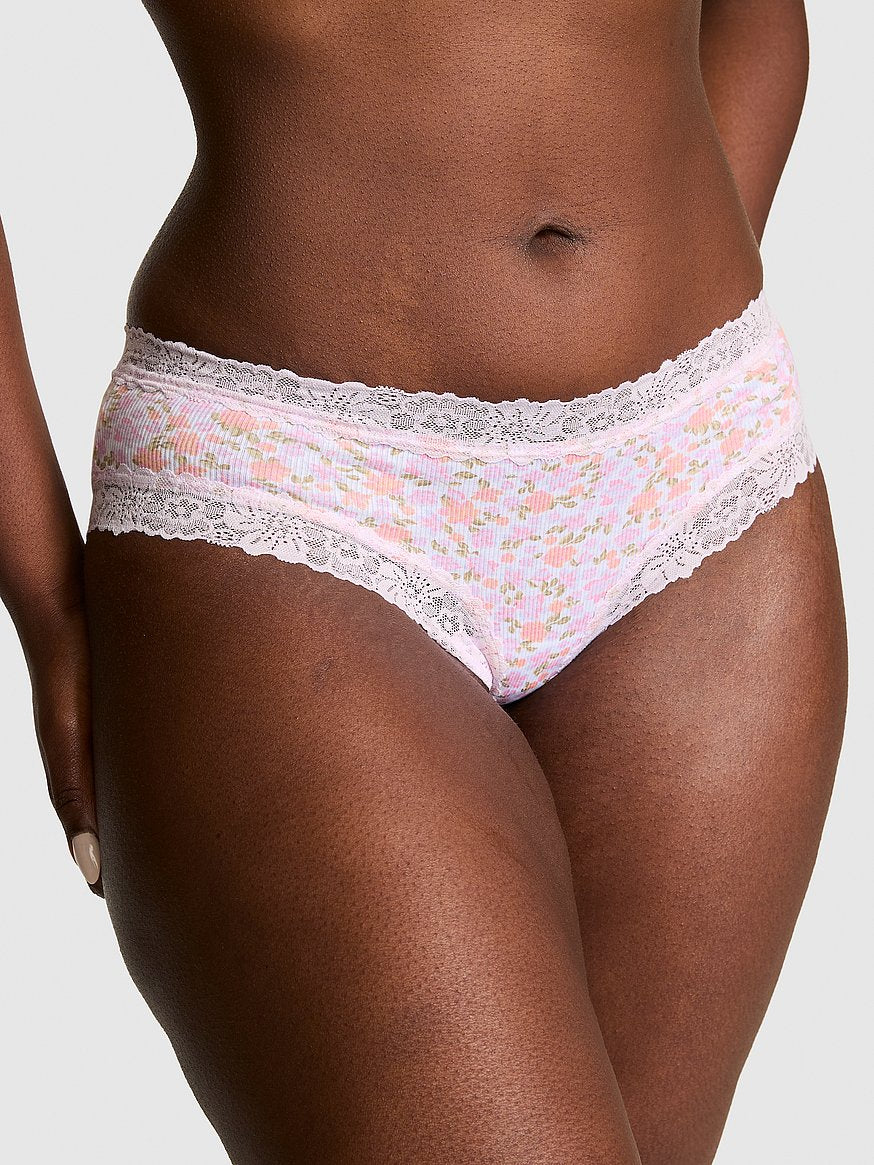 Cheeky de algodón con ribete de encaje Pink - Victoria's Secret