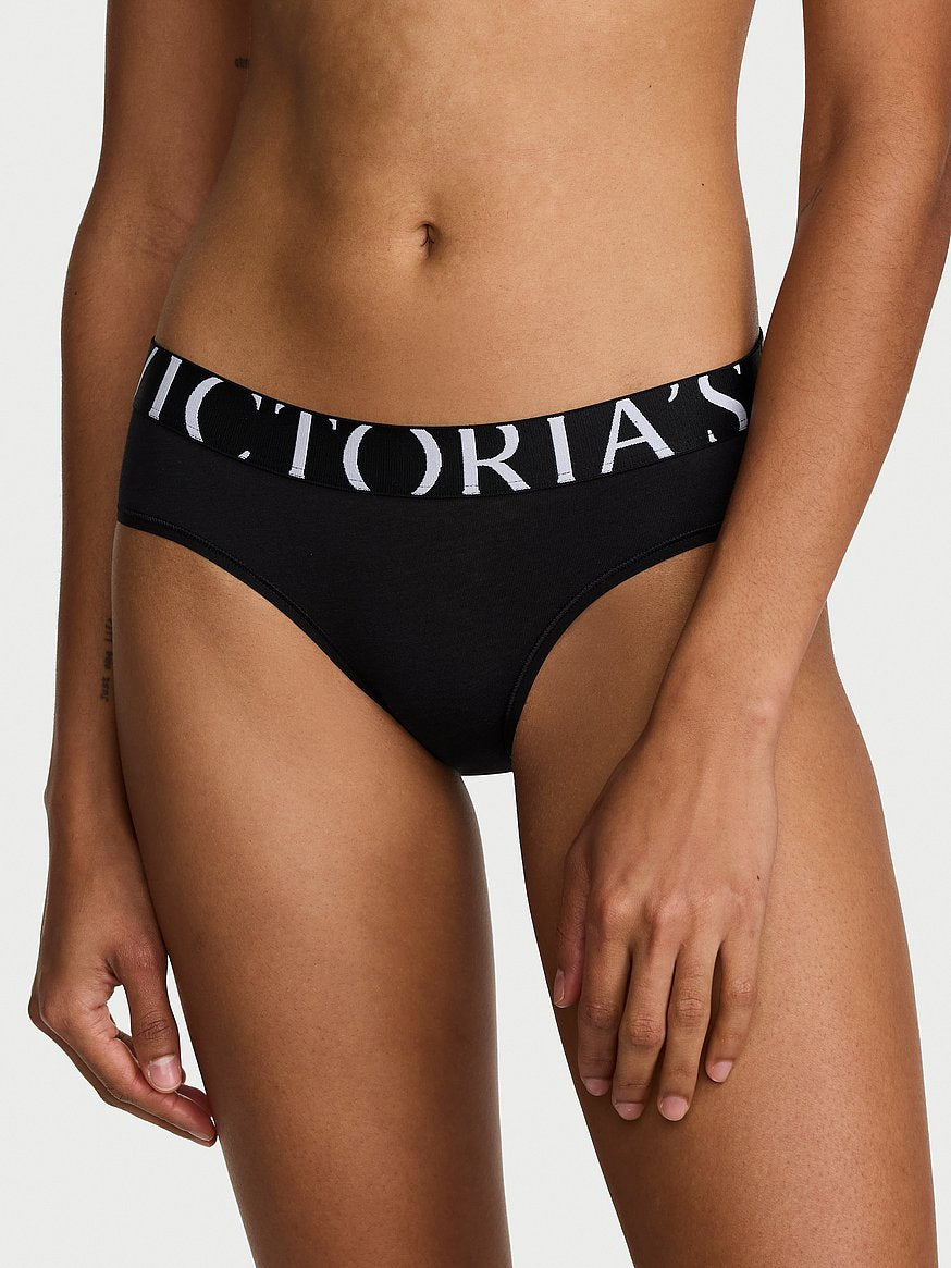 Panties de algodón estilo bikini con cintura de elástico con logo by Victoria's Secret