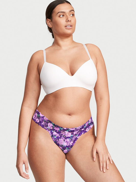 Tanga Lacie Morado con flores Victoria´s Secret