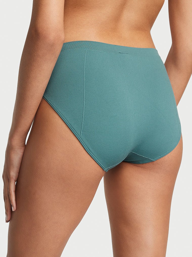 Panty de algodón elástico suave pierna alta estilo bikini by Victoria’s Secret - Talla S