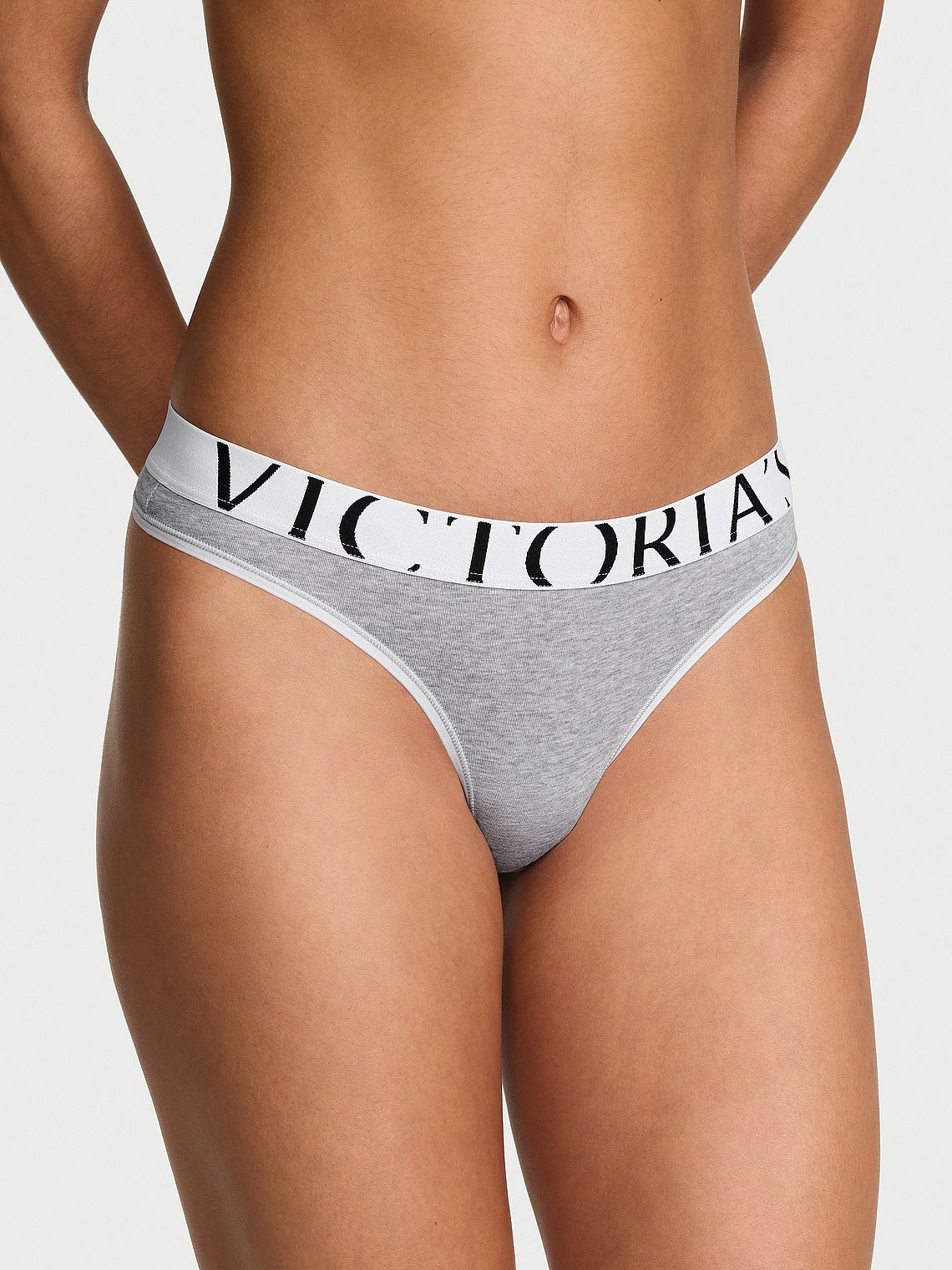 Tangas de algodón clásica de cintura elástica con logo by Victoria's Secret