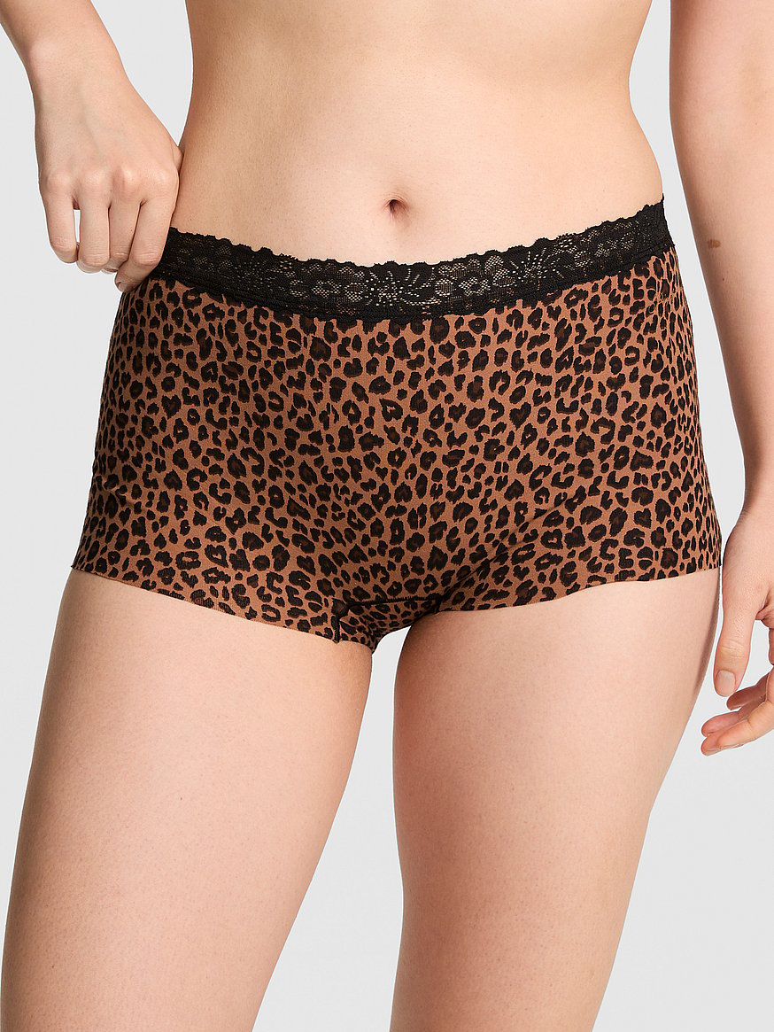 Boyshort de ALGODÓN sin costuras con ribete de encaje by Pink-Victoria's Secret