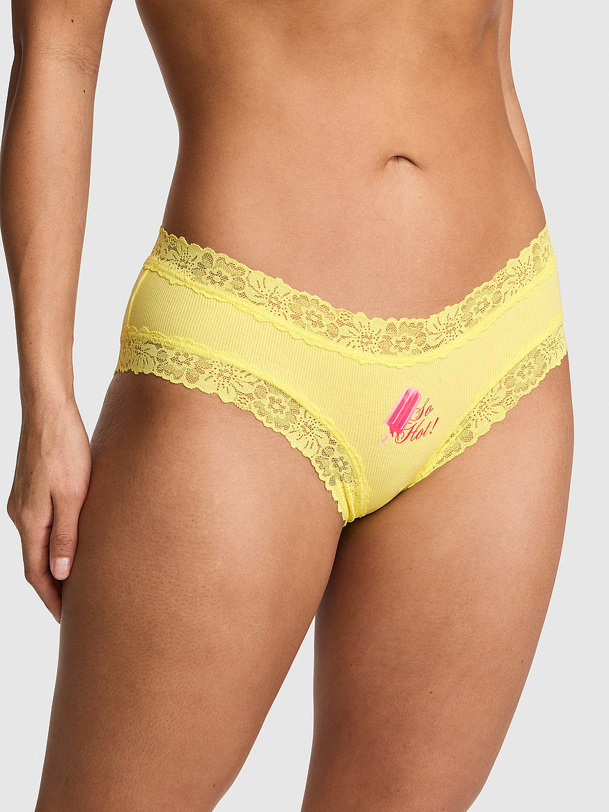 Cheeky de algodón con ribete de encaje Pink - Victoria's Secret