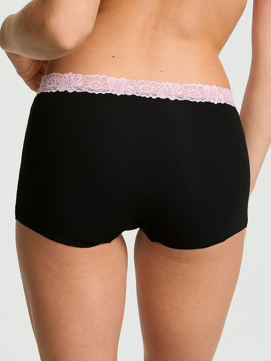 Boyshort de ALGODÓN sin costuras con ribete de encaje by Pink-Victoria's Secret
