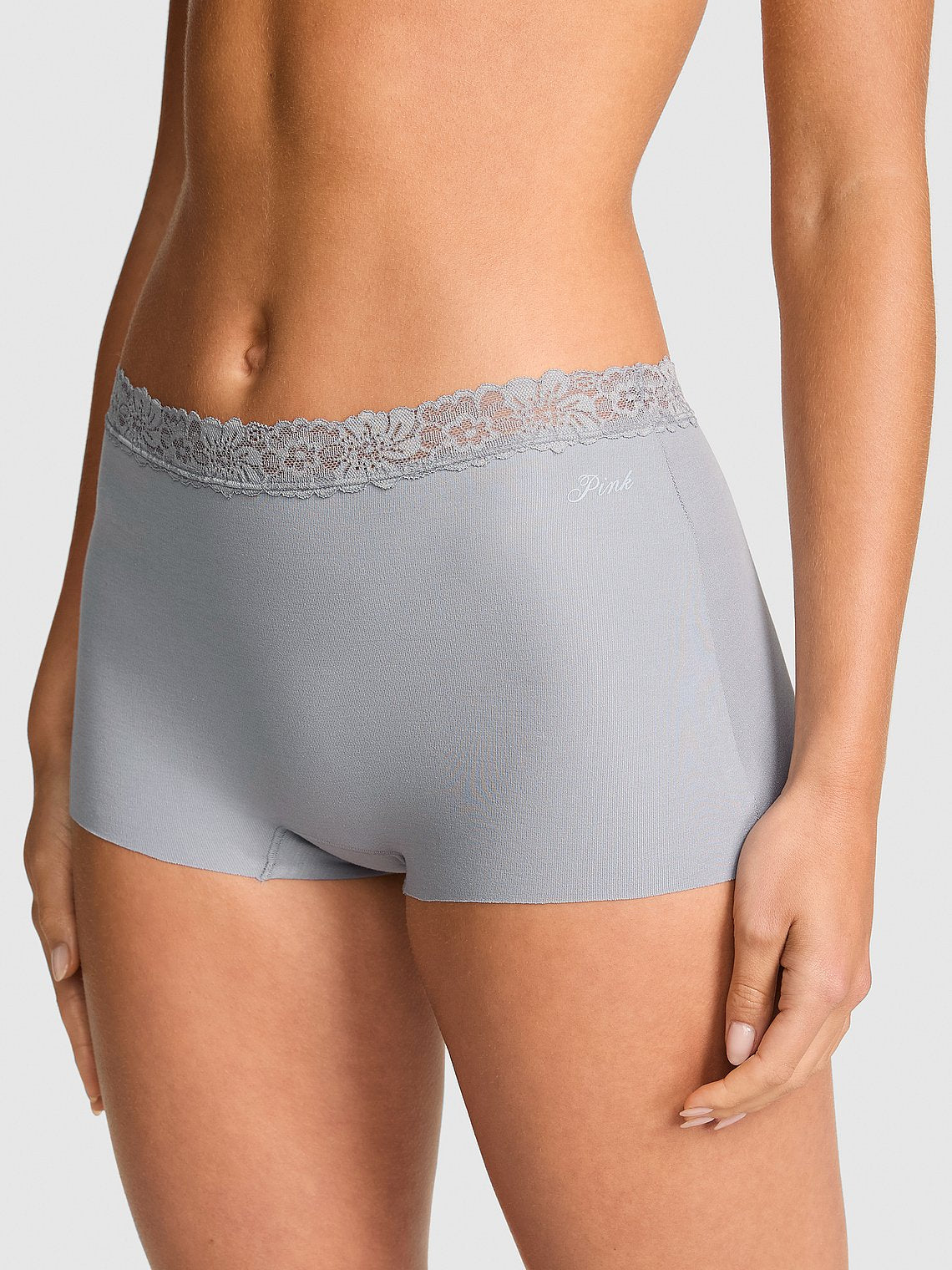 Boyshort de ALGODÓN sin costuras con ribete de encaje by Pink-Victoria's Secret