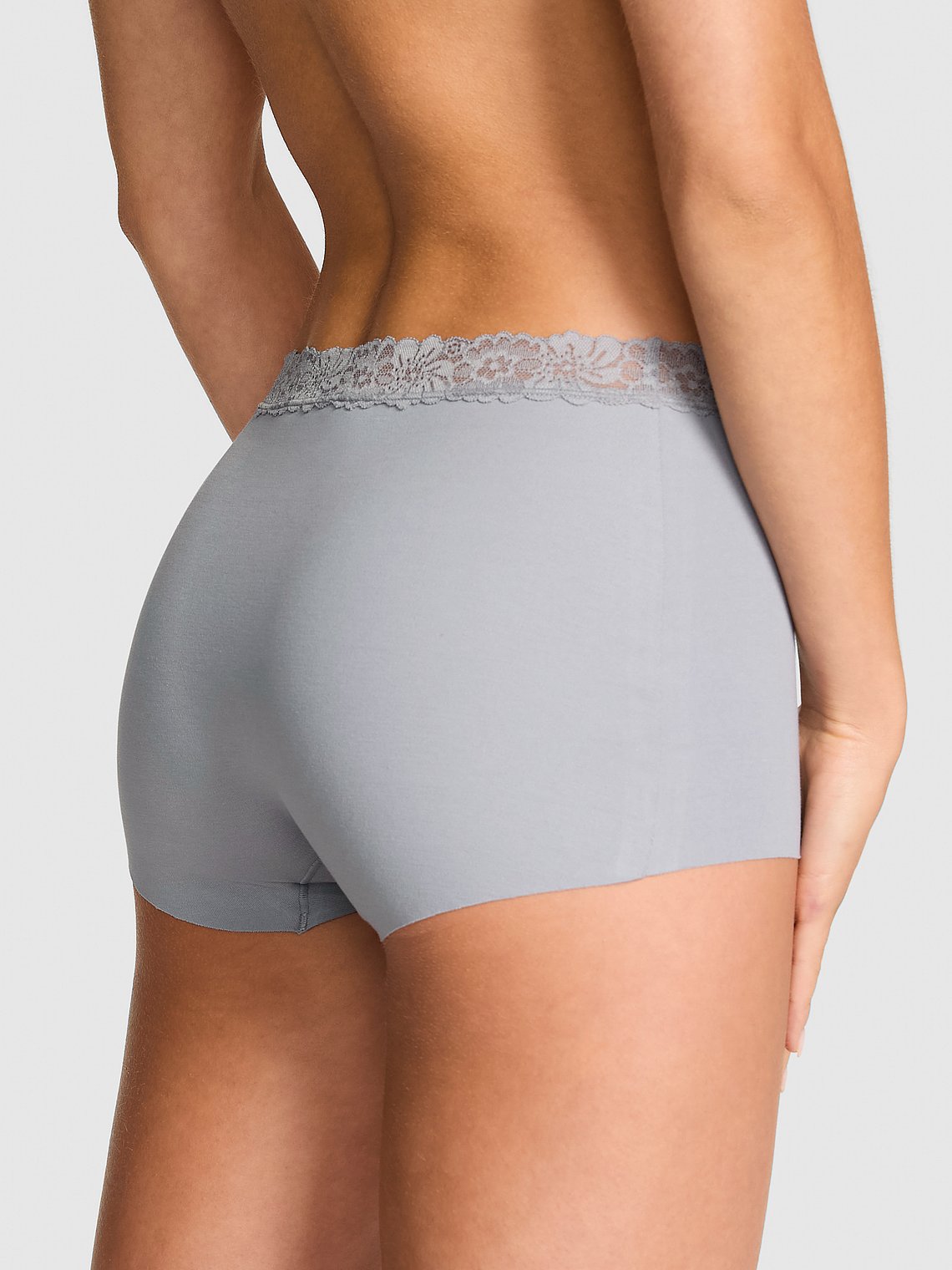 Boyshort de ALGODÓN sin costuras con ribete de encaje by Pink-Victoria's Secret