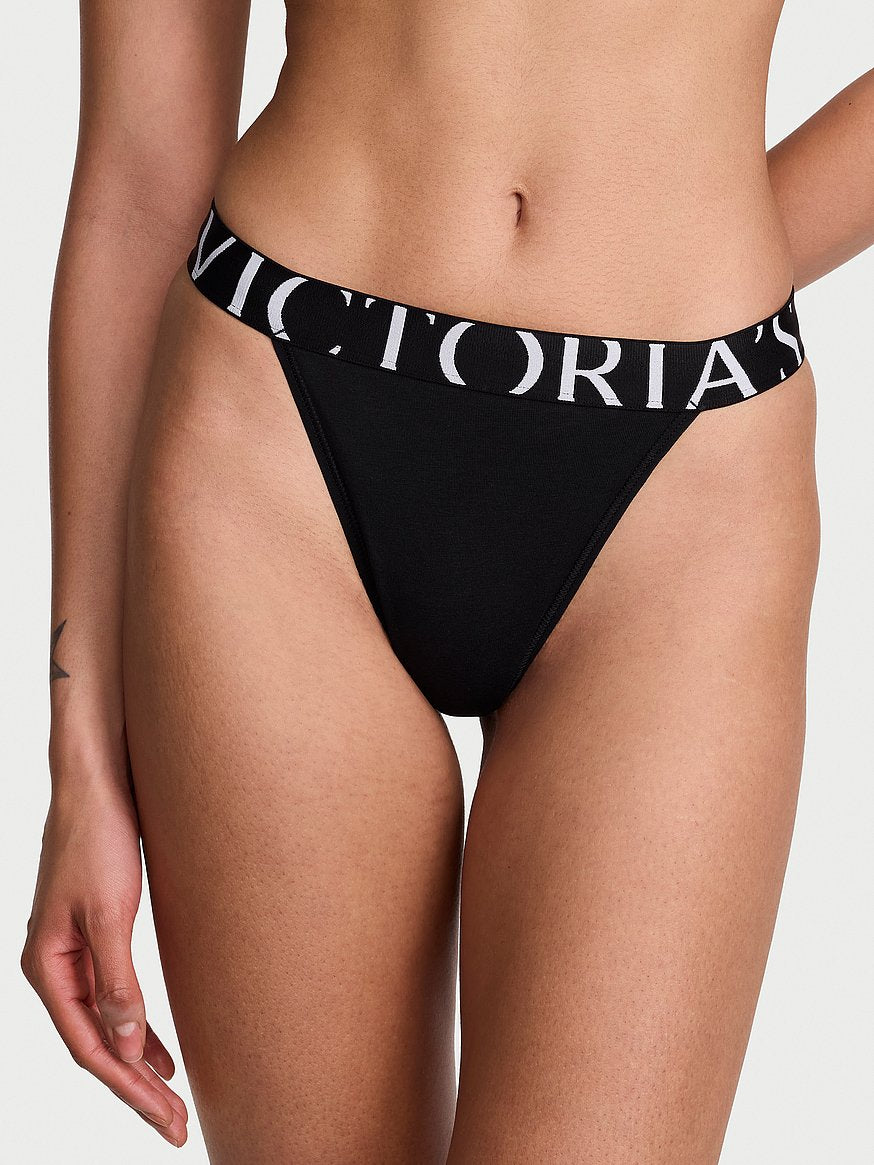 Panty de algodón tipo bikini con cintura elástica con logo by Victoria's Secret