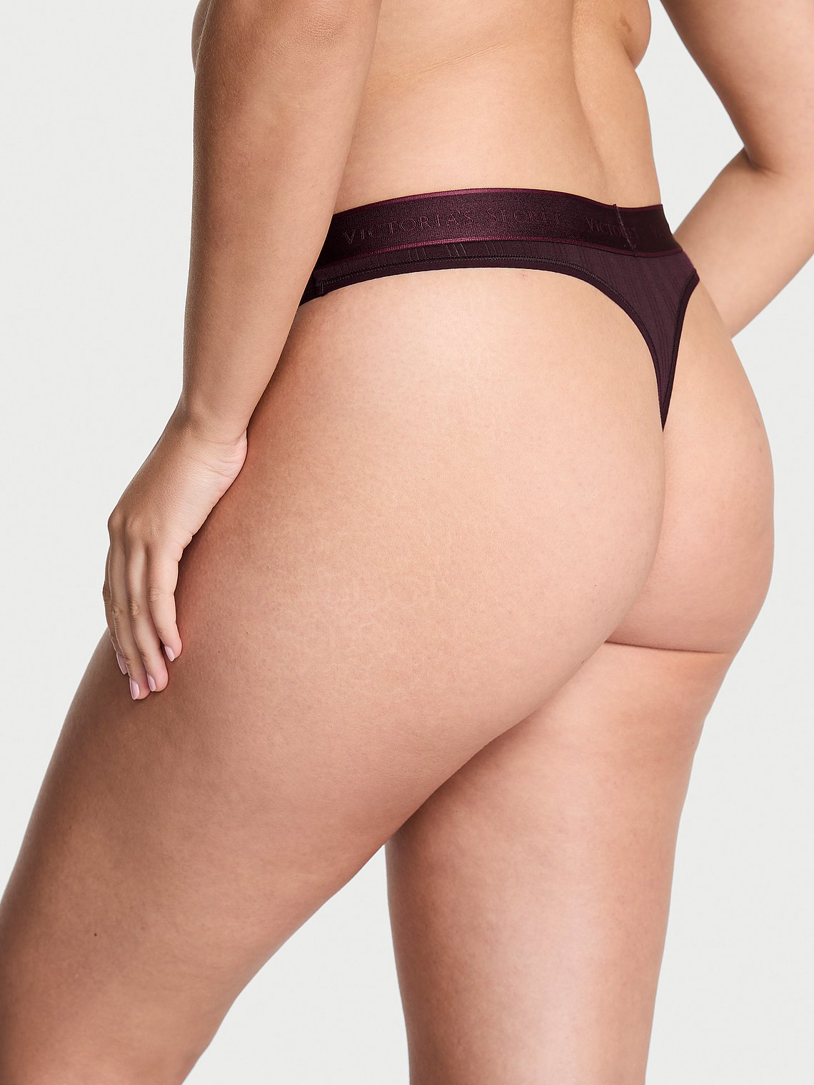 Tanga de algodón clásica de cintura elástica con parche brillante by Victoria's Secret