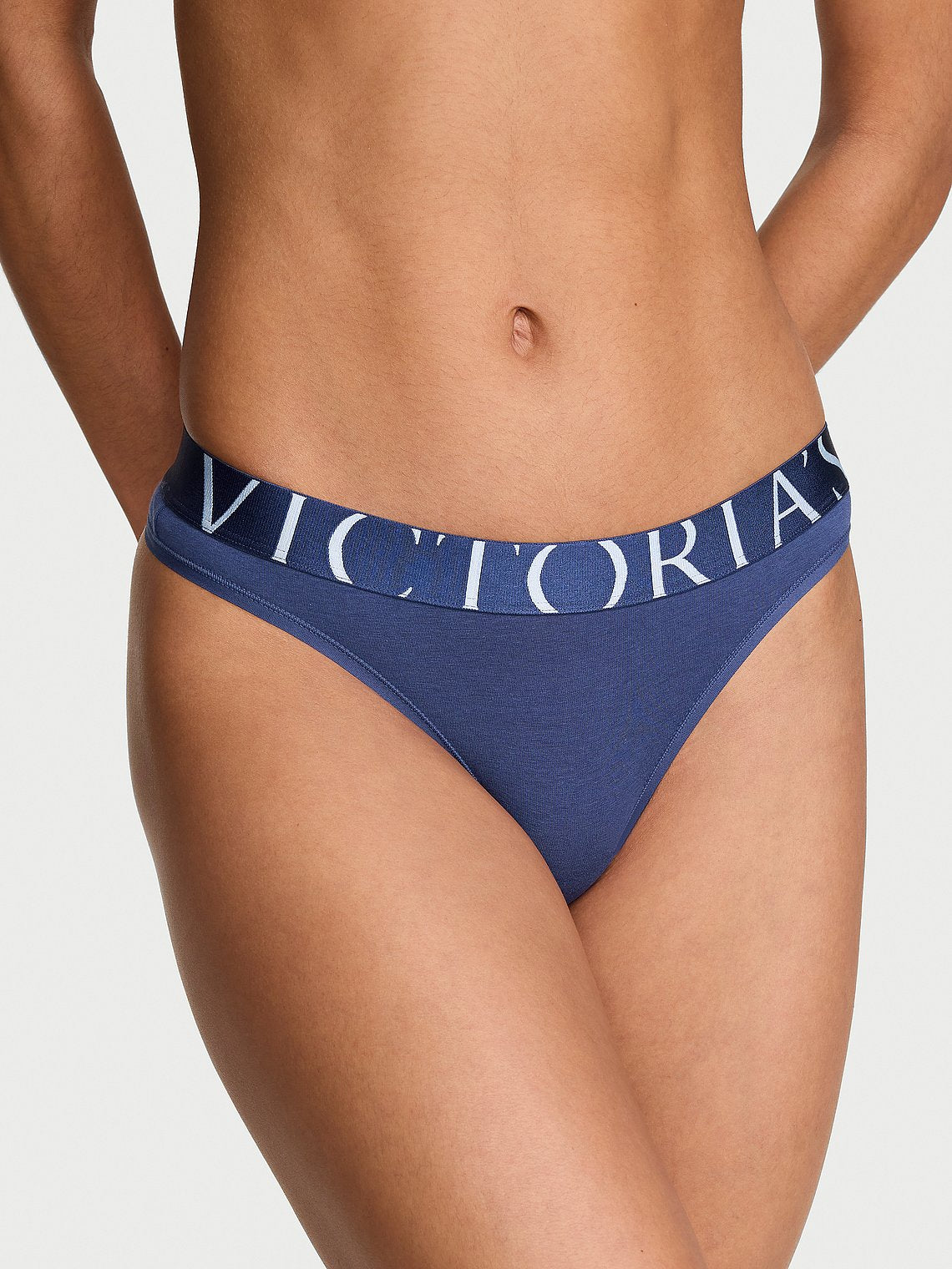 Tangas de algodón clásica de cintura elástica con logo by Victoria's Secret