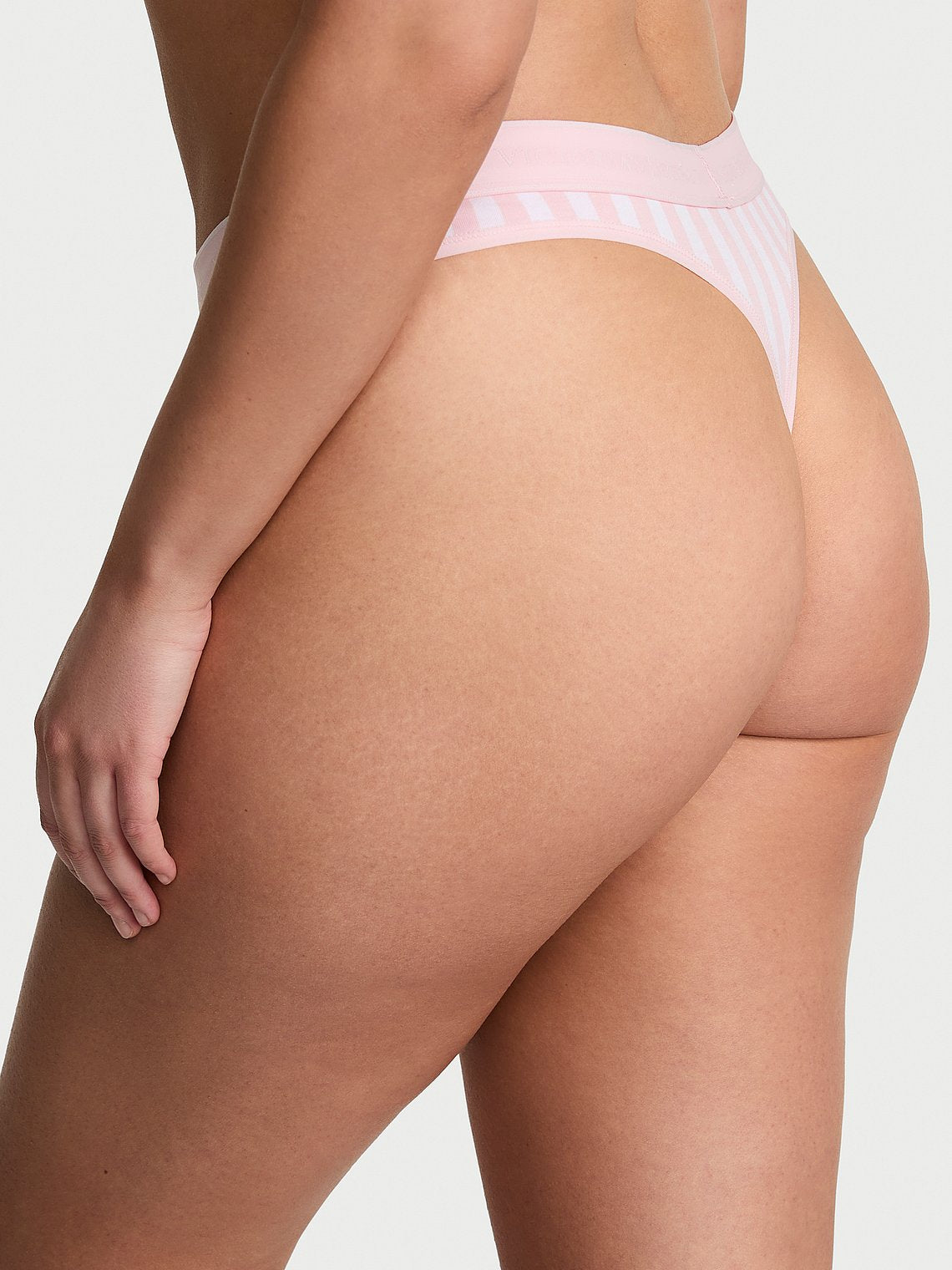 Tangas de algodón clásica de cintura elástica con logo by Victoria's Secret
