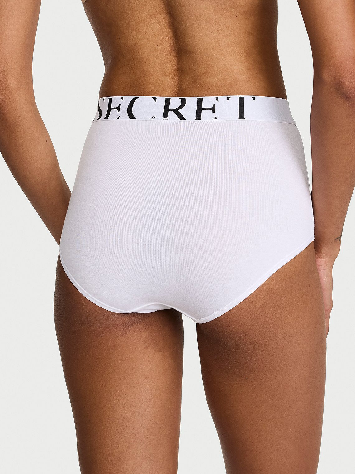 Panties de algodón de cintura alta estilo bikini y elástico con logo by Victoria's Secret