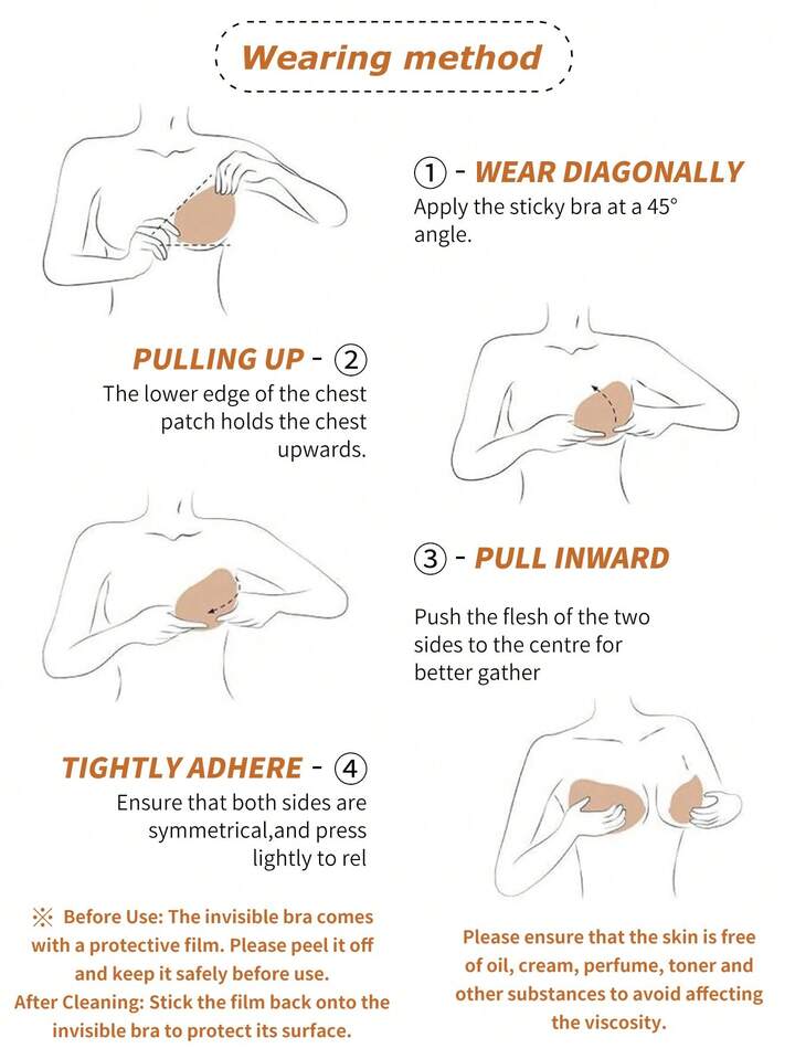 Sujetador Adhesivo Strapless de silicon by Yiyang