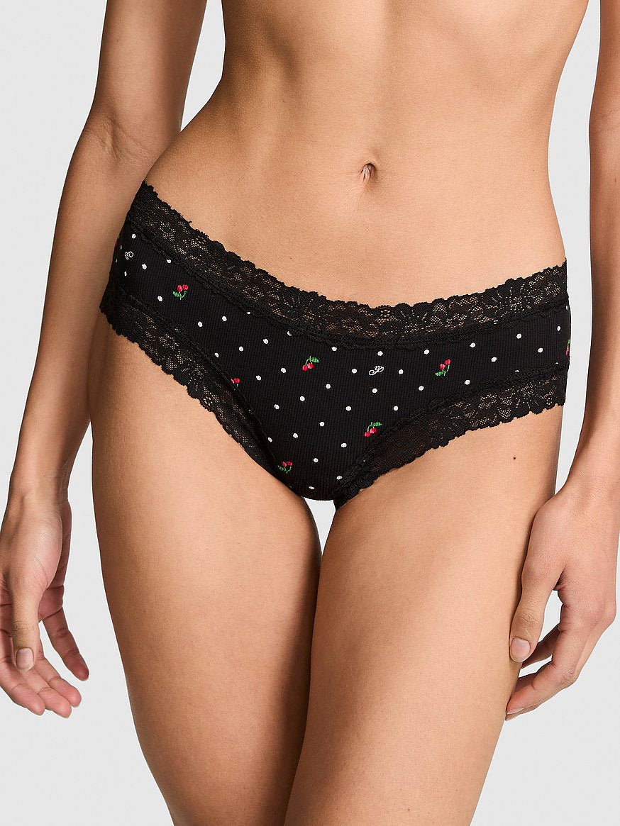 Cheeky de algodón con ribete de encaje Pink - Victoria's Secret