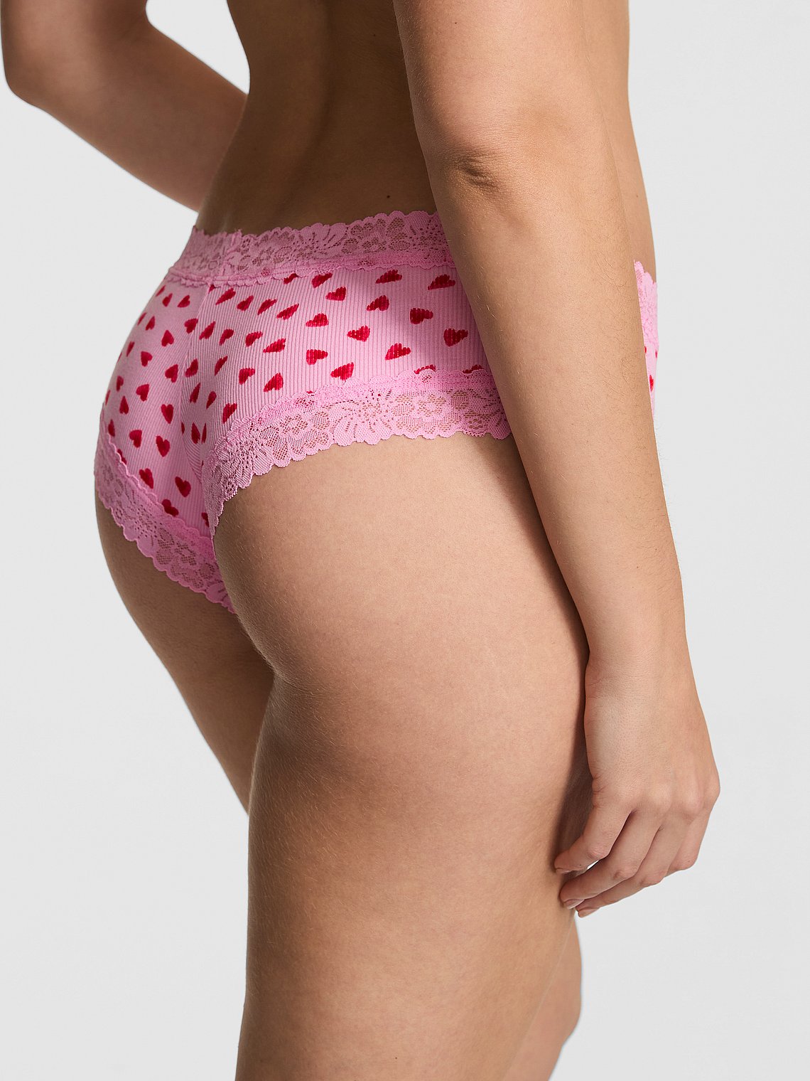 Cheeky de algodón con ribete de encaje Pink - Victoria's Secret