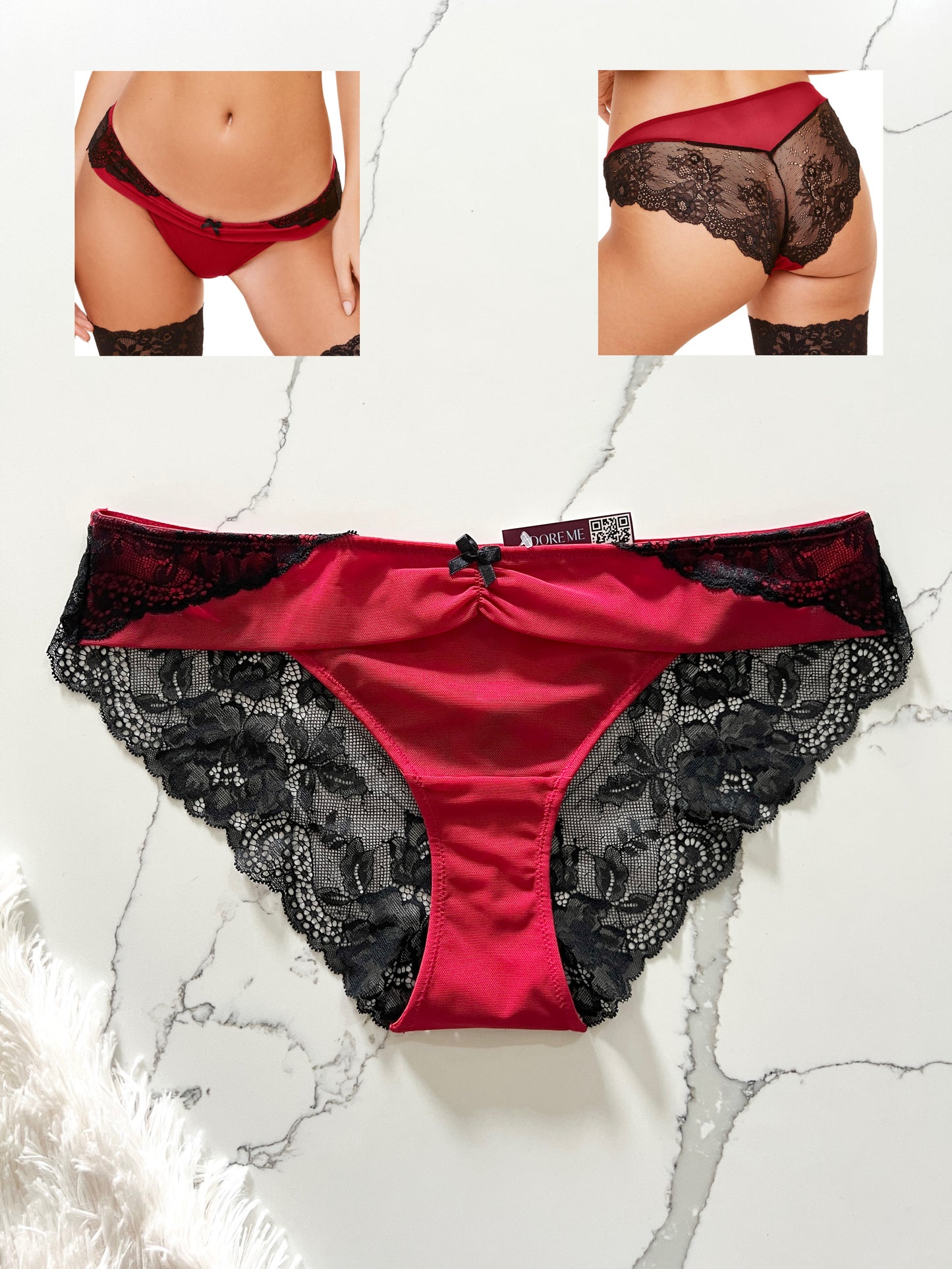 Panty estilo bikini de textura lisa y encaje by Adore Me - Victoria's Secret