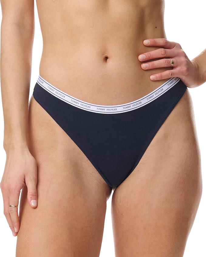 Tommy Hilfiger - Tanga de algodón de cintura elástica con logo