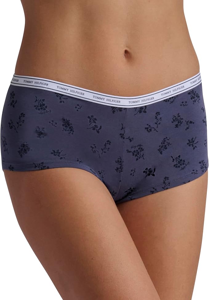 Tommy Hilfiger - Bragas de algodón estilo boxer corto para mujer