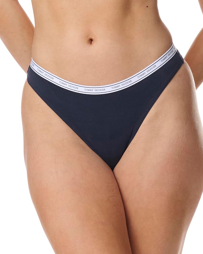 Tommy Hilfiger - Tanga de algodón de cintura elástica con logo
