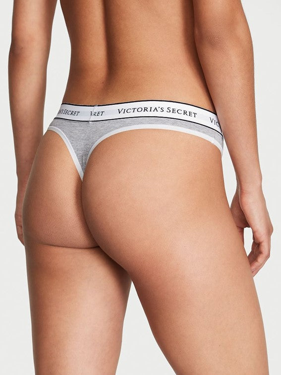 Tangas de algodón clásica de cintura elástica con logo by Victoria's Secret
