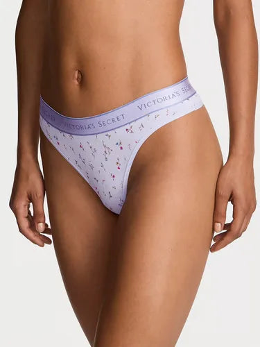 Tangas de algodón clásica de cintura elástica con logo by Victoria's Secret