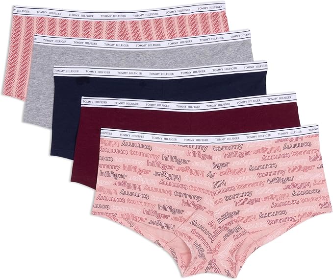 Tommy Hilfiger - Bragas de algodón estilo boxer corto para mujer