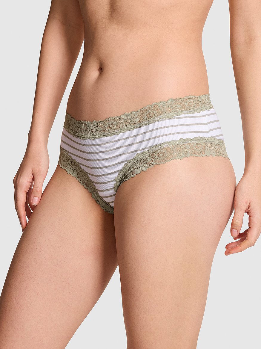 Cheeky de algodón con ribete de encaje Pink - Victoria's Secret