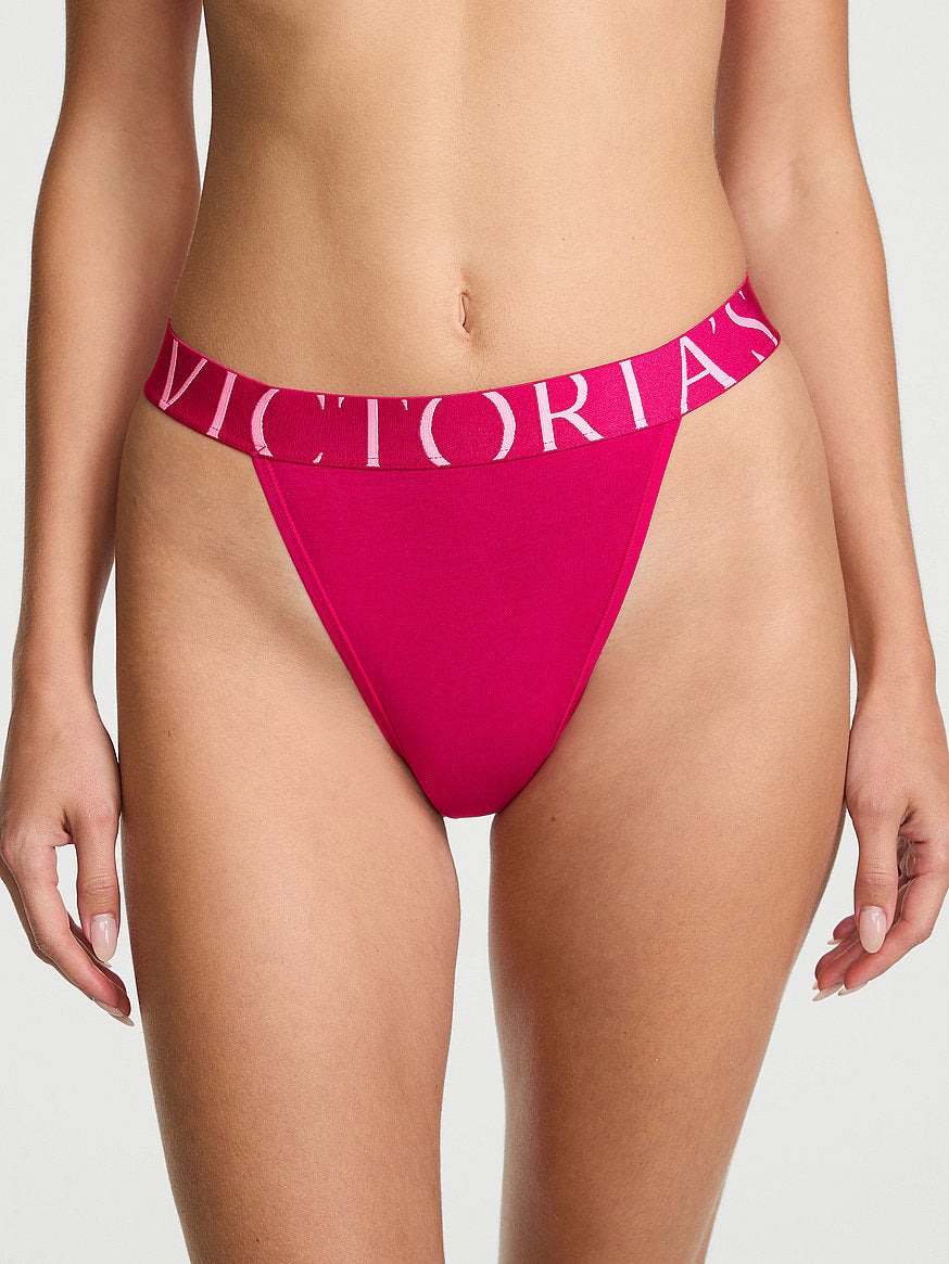 Panty de algodón tipo bikini con cintura elástica con logo by Victoria's Secret