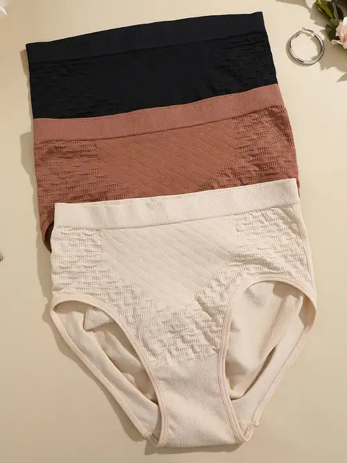 FINETOO Paquete de 5 bragas estilo bikini con cintura alta y cobertura total