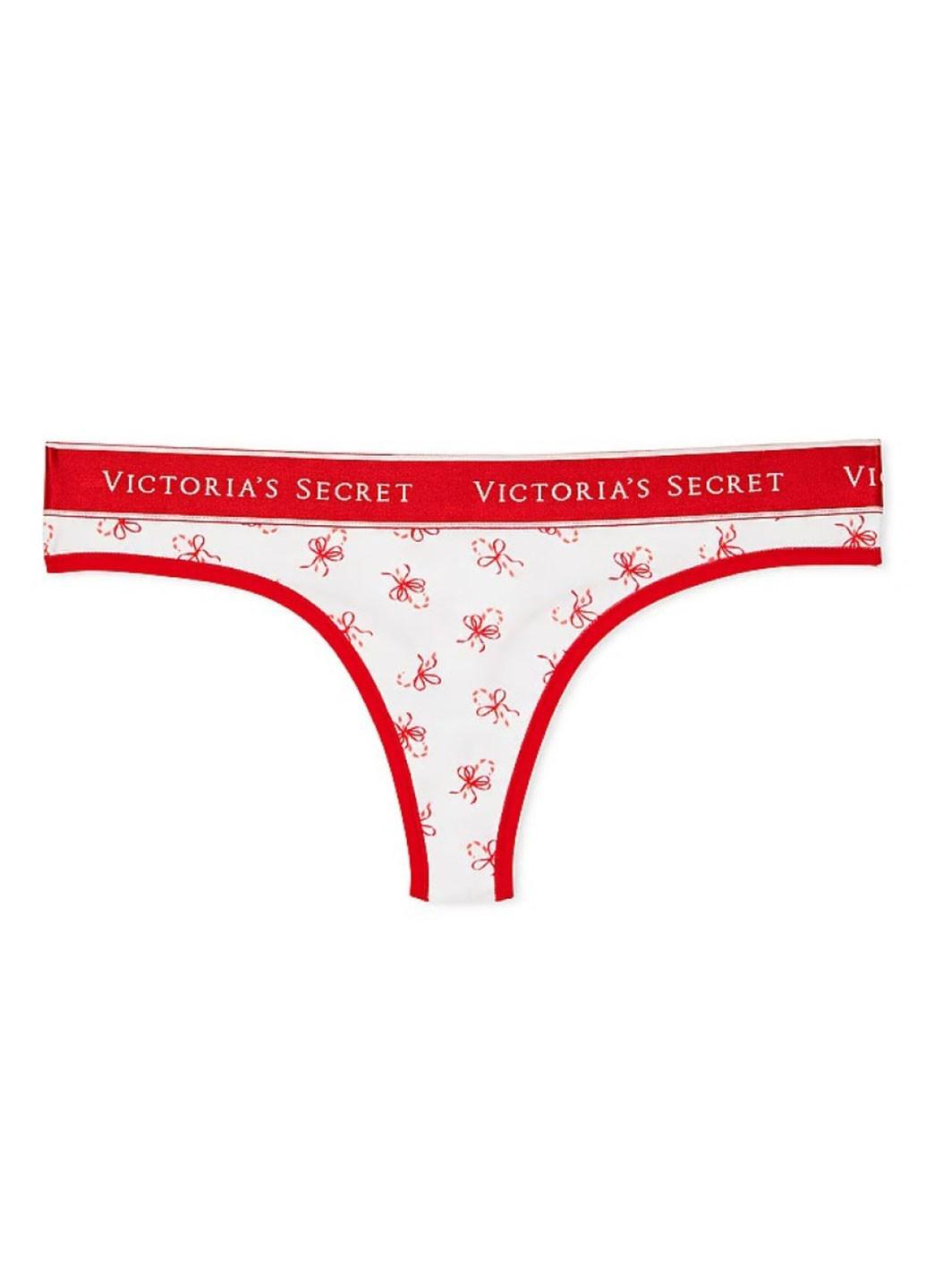 Tanga de algodón navideñas con Logo Victoria's Secret Talla L