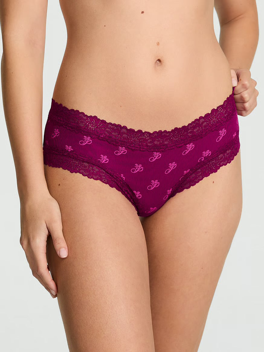Cheeky de algodón con ribete de encaje Pink - Victoria's Secret