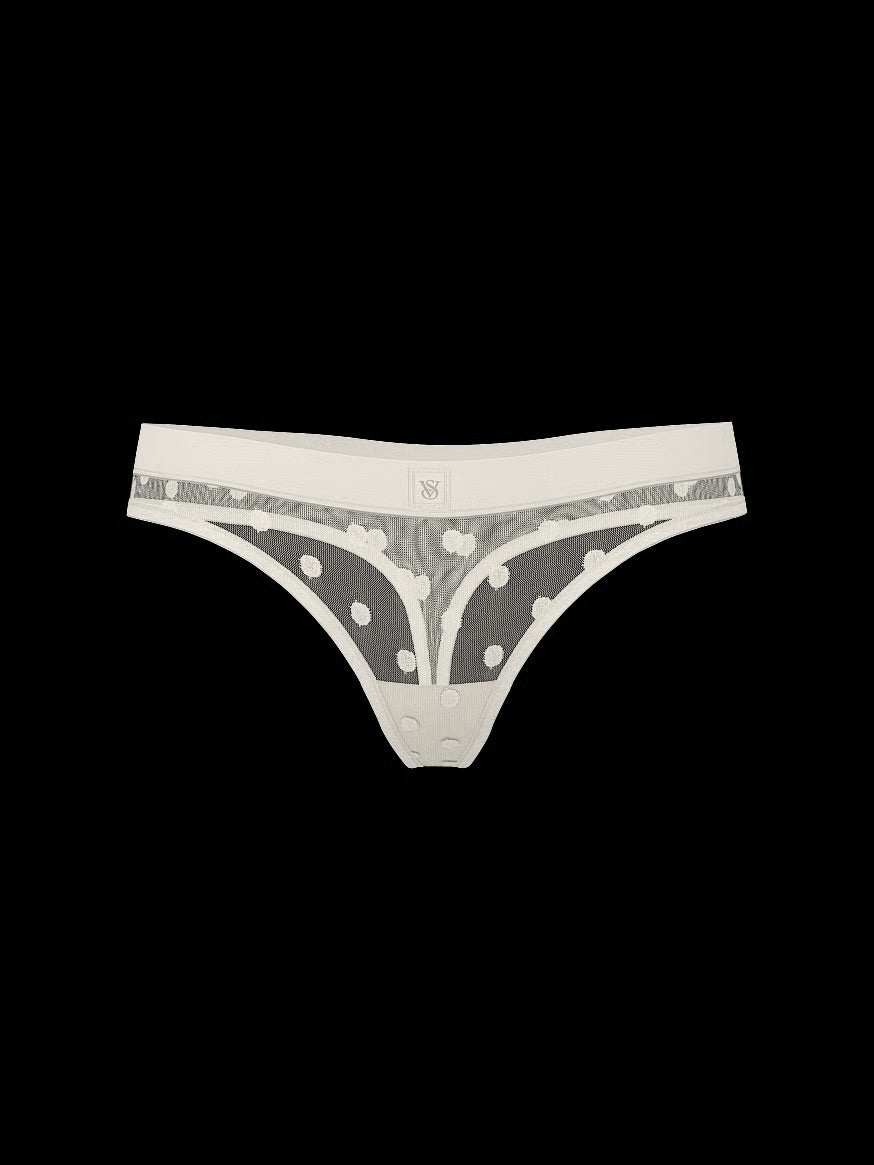 Tanga de algodón clásica de cintura elástica con parche brillante by Victoria's Secret