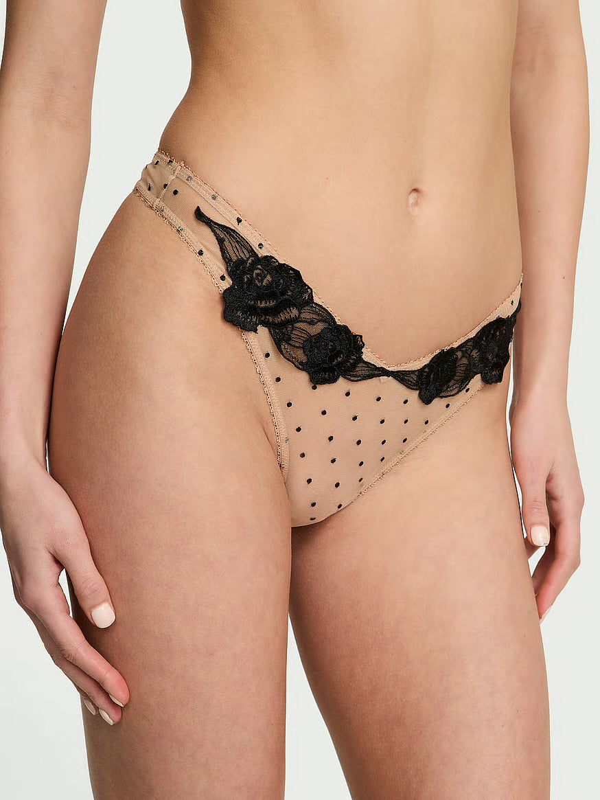 Tanga con Encaje fino de Rosas by Victoria's Secret