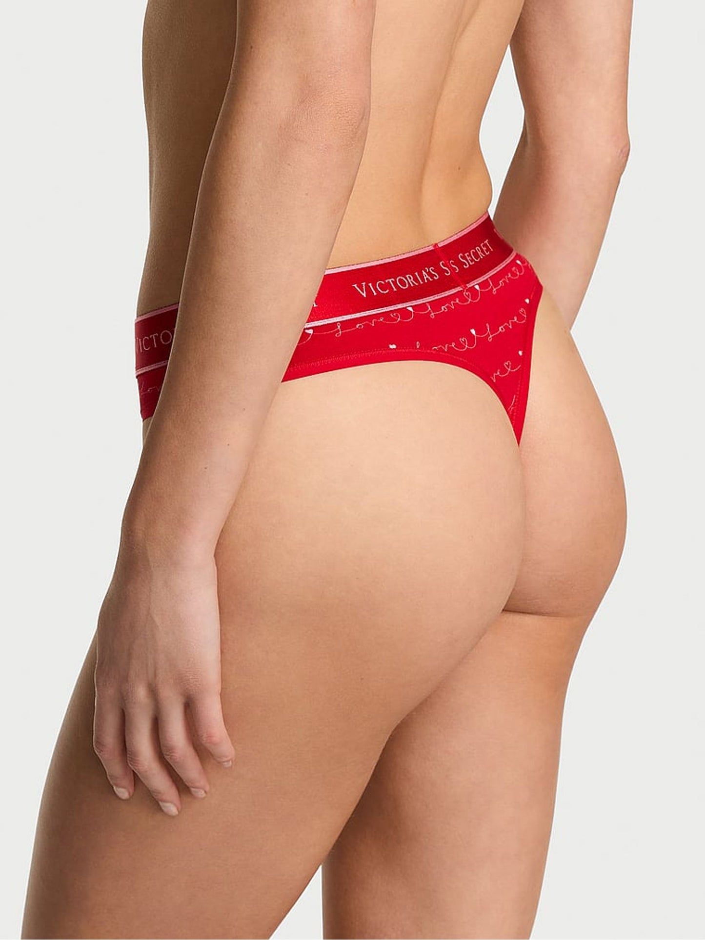 Tangas de algodón clásica de cintura elástica con logo by Victoria's Secret