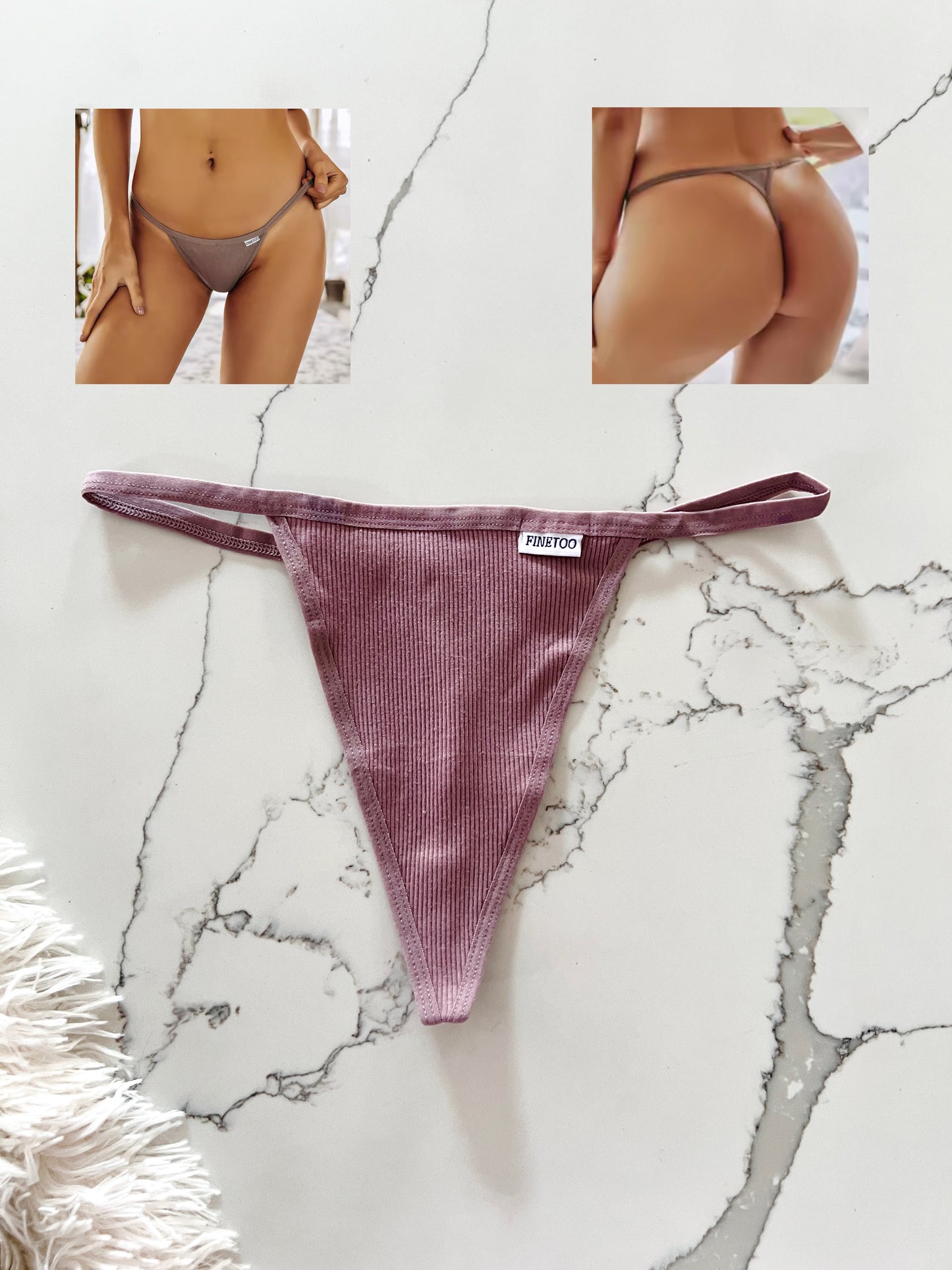 FINETOO Pack de 5 hilos de algodón elástico con espalda en T