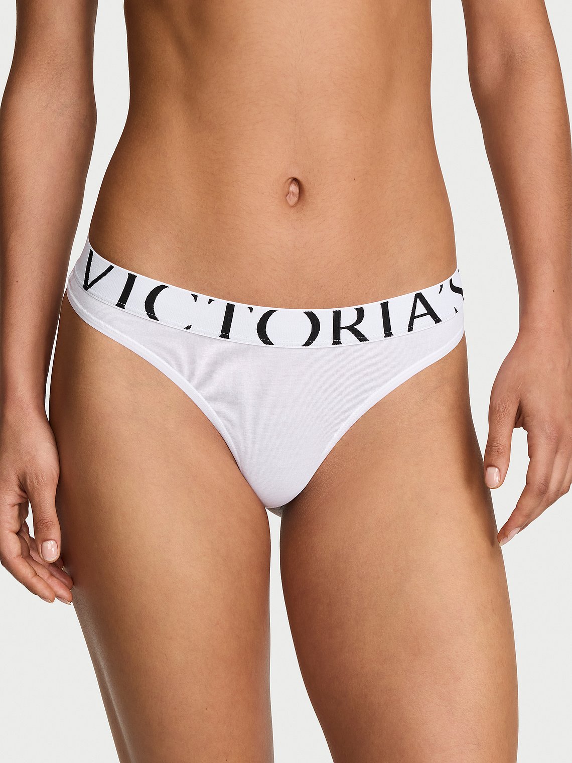 Tangas de algodón clásica de cintura elástica con logo by Victoria's Secret
