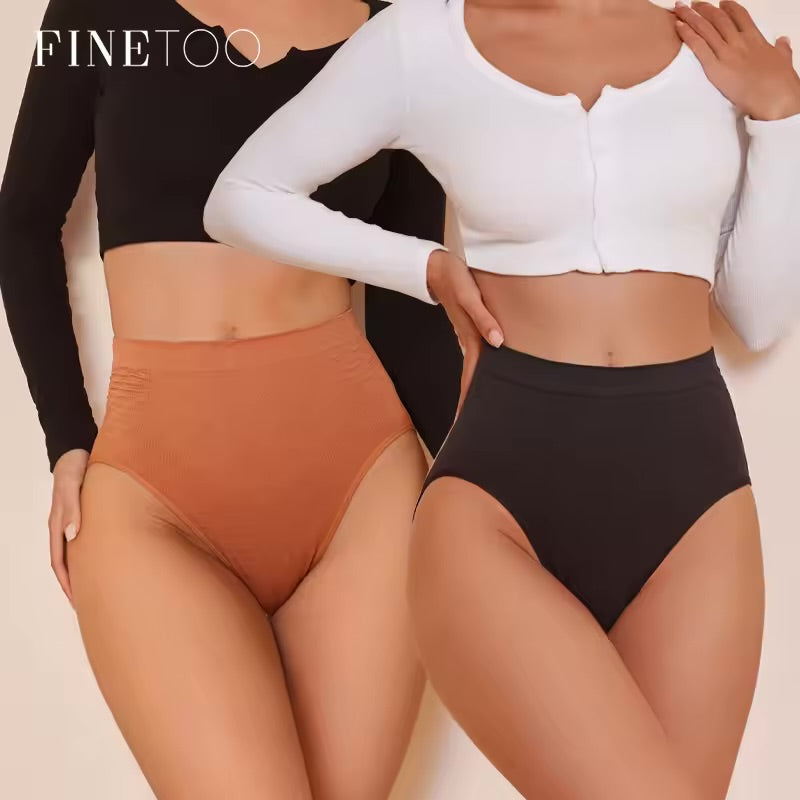 FINETOO Paquete de 5 bragas estilo bikini con cintura alta y cobertura total
