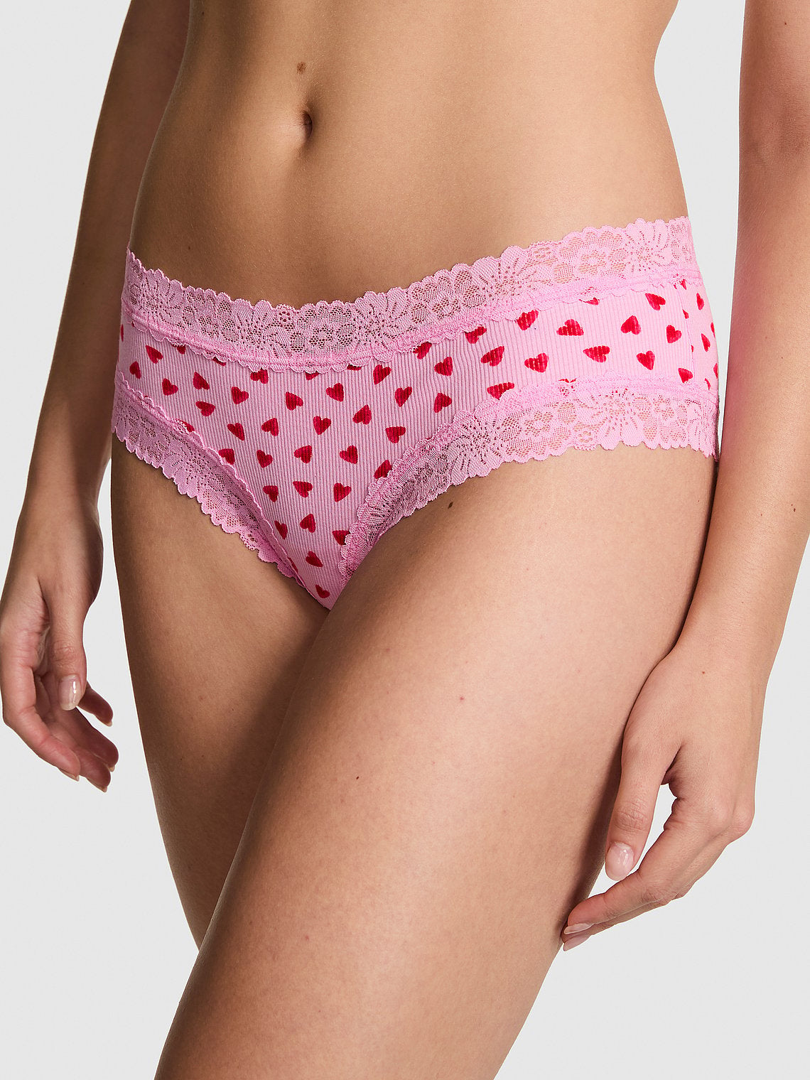 Cheeky de algodón con ribete de encaje Pink - Victoria's Secret