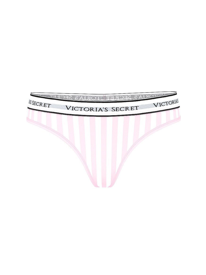 Tangas de algodón clásica de cintura elástica con logo by Victoria's Secret