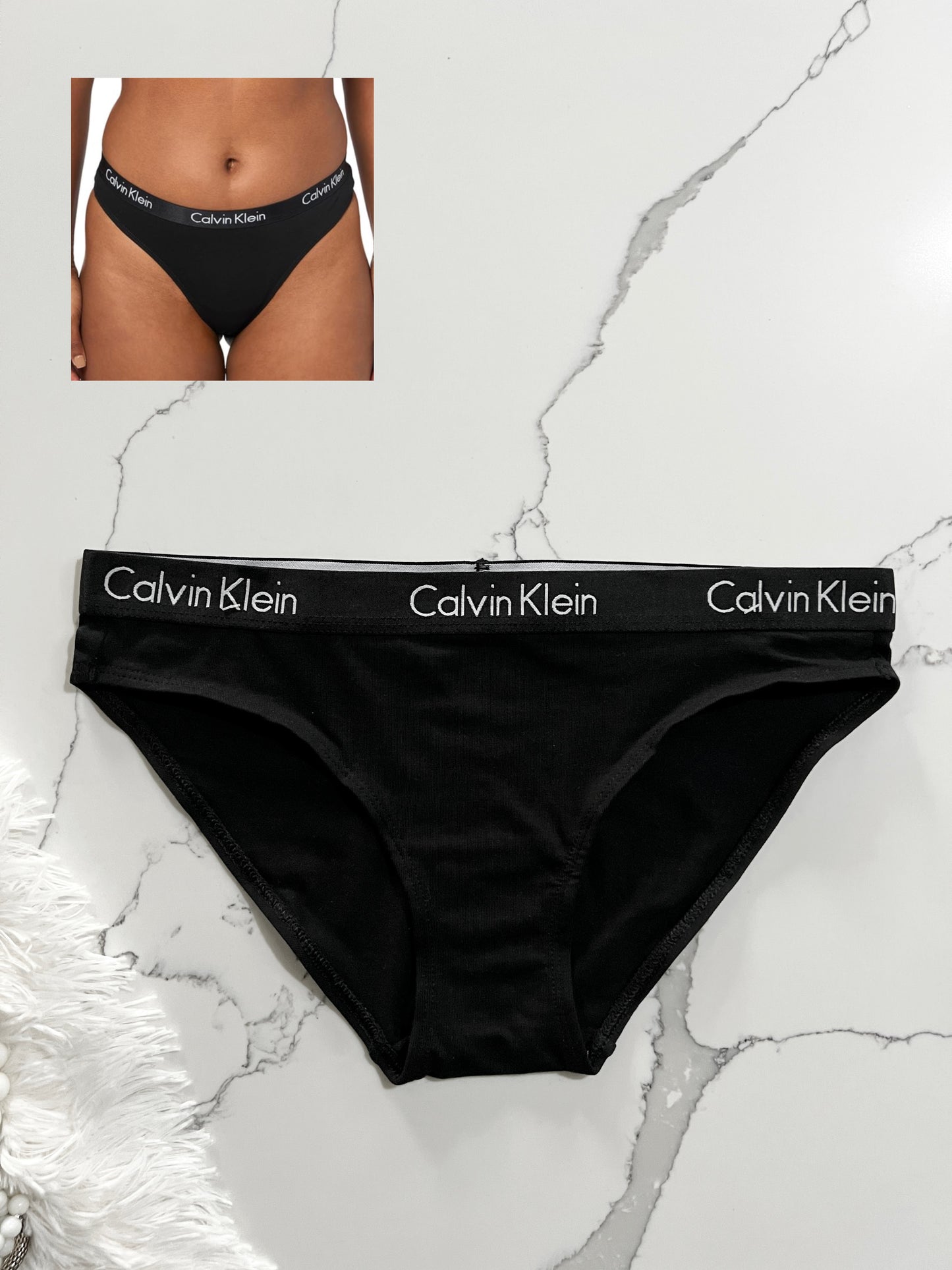 Calvin Klein Bikini de algodón con logotipo en elástico