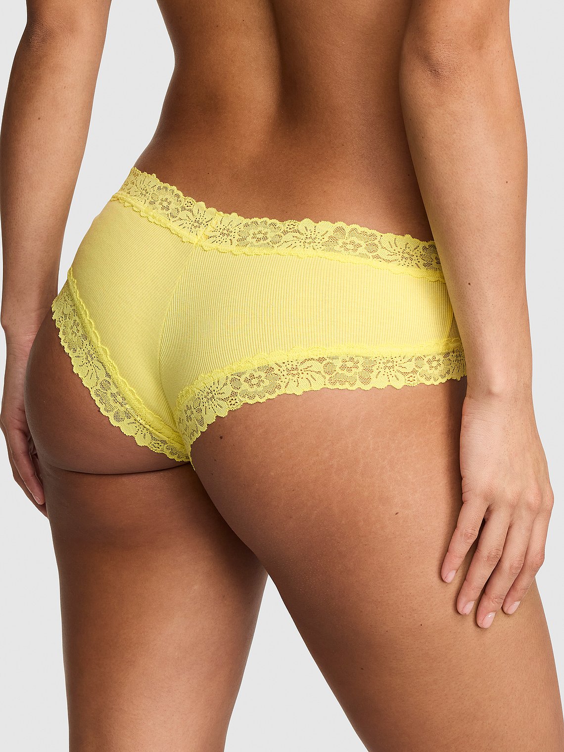 Cheeky de algodón con ribete de encaje Pink - Victoria's Secret
