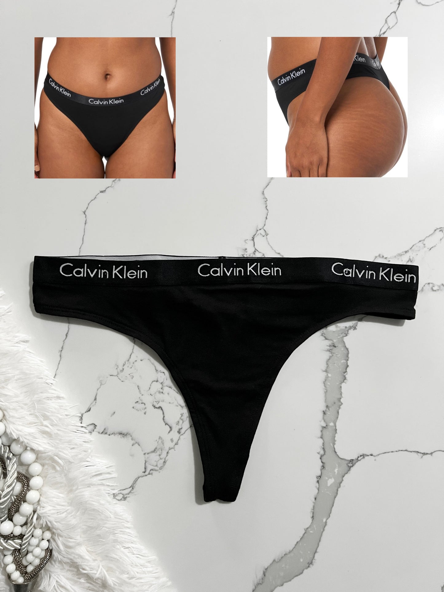 Calvin Klein Tanga de algodón Motive
