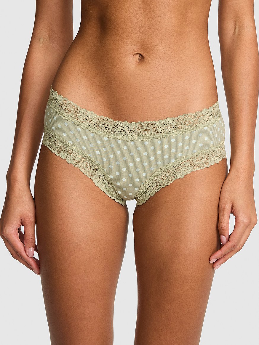 Cheeky de algodón con ribete de encaje Pink - Victoria's Secret