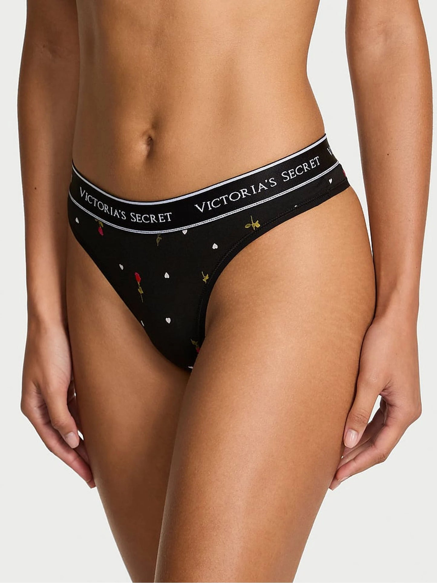 Tangas de algodón clásica de cintura elástica con logo by Victoria's Secret