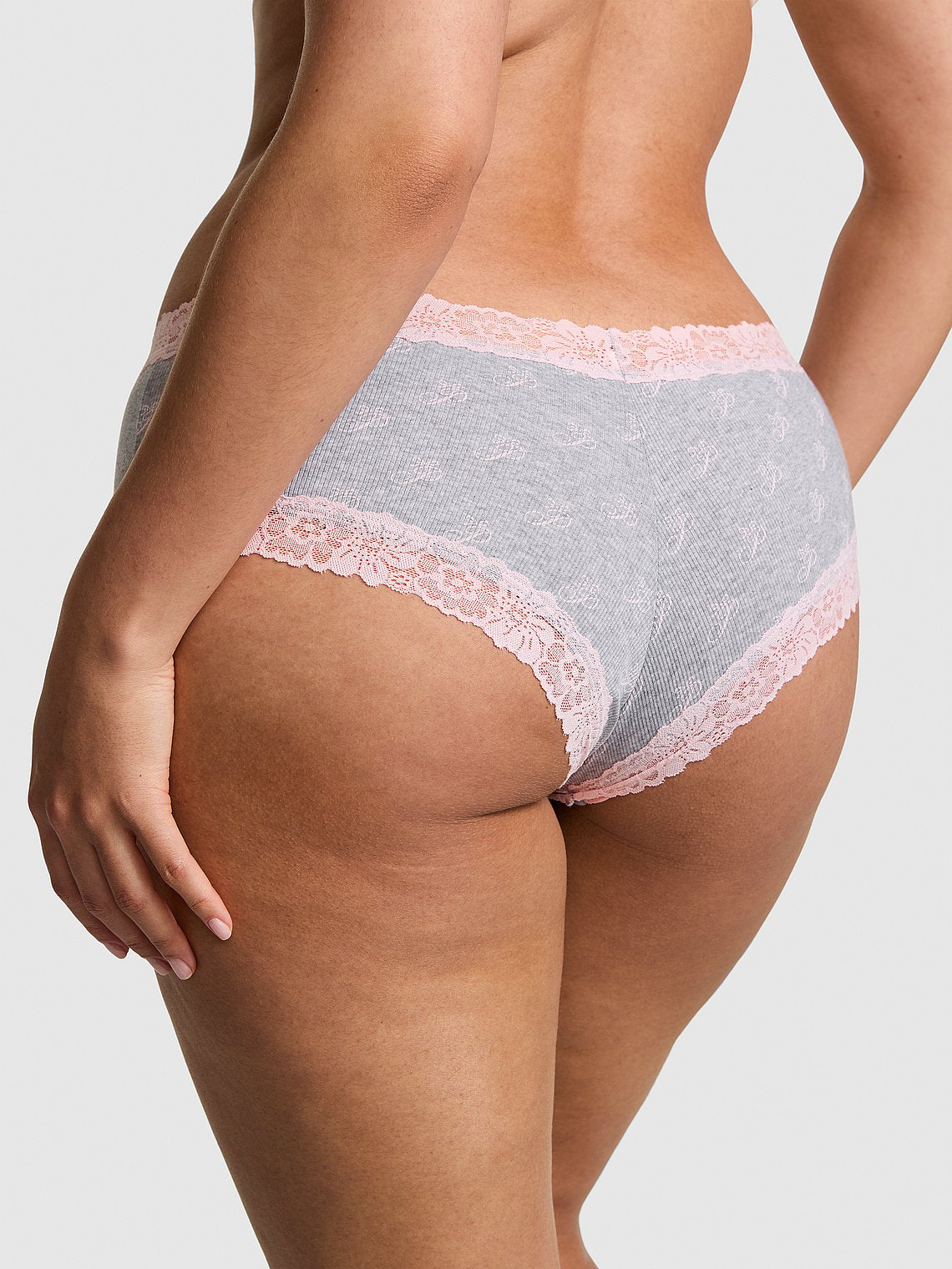 Cheeky de algodón con ribete de encaje Pink - Victoria's Secret