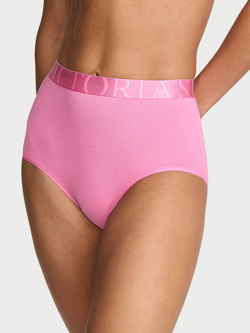 Panties de algodón de cintura alta estilo bikini y elástico con logo by Victoria's Secret