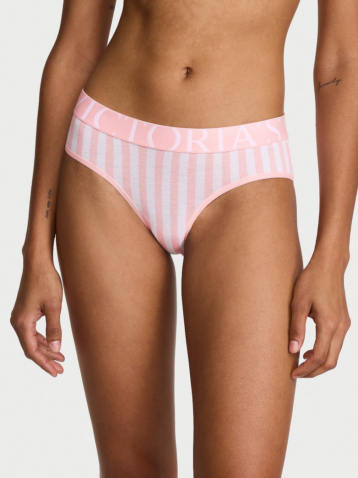 Panties de algodón estilo bikini con cintura de elástico con logo by Victoria's Secret