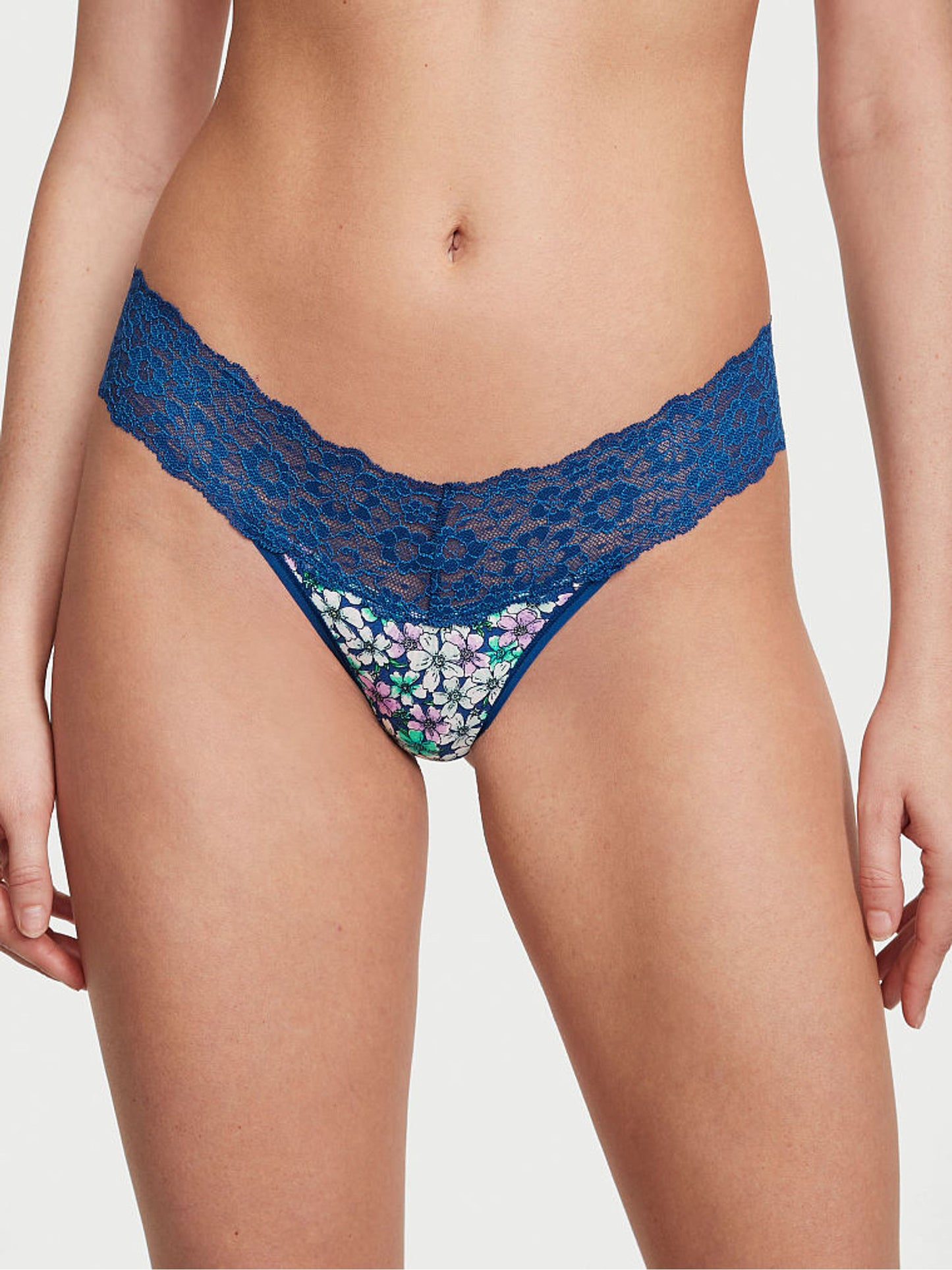 Tanga de algodón con cintura de encaje by Victoria's Secret