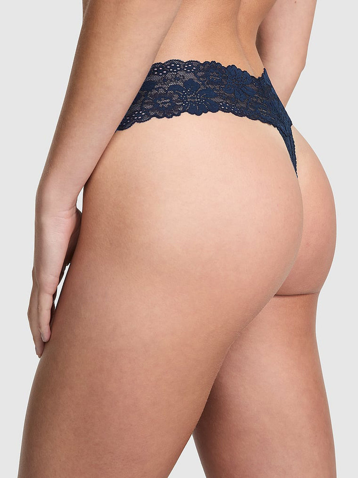 Tanga de algodón con cintura de encaje Pink- Victoria's Secret