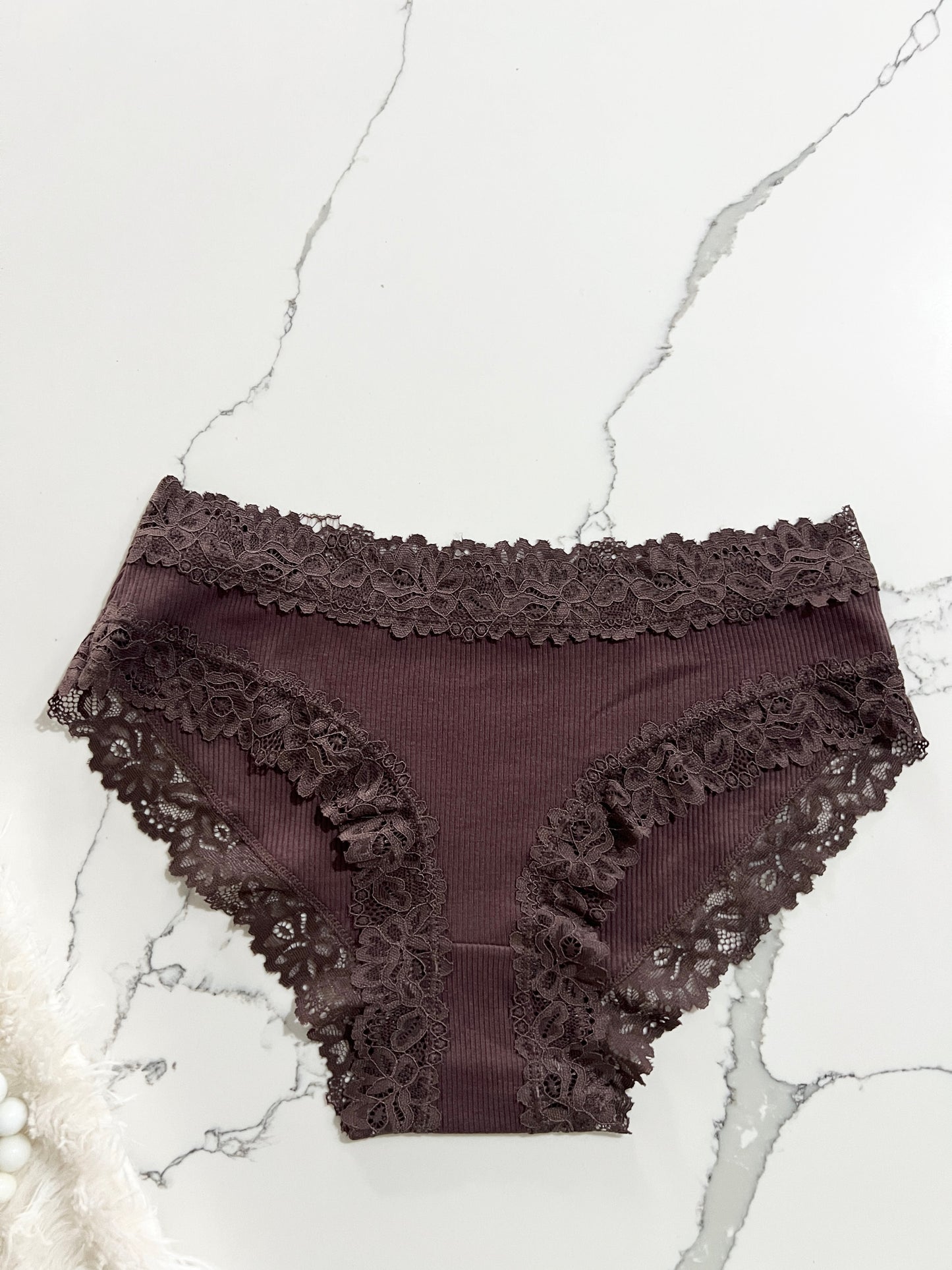 FINETOO Cacheteros de algodón con ribete de encaje