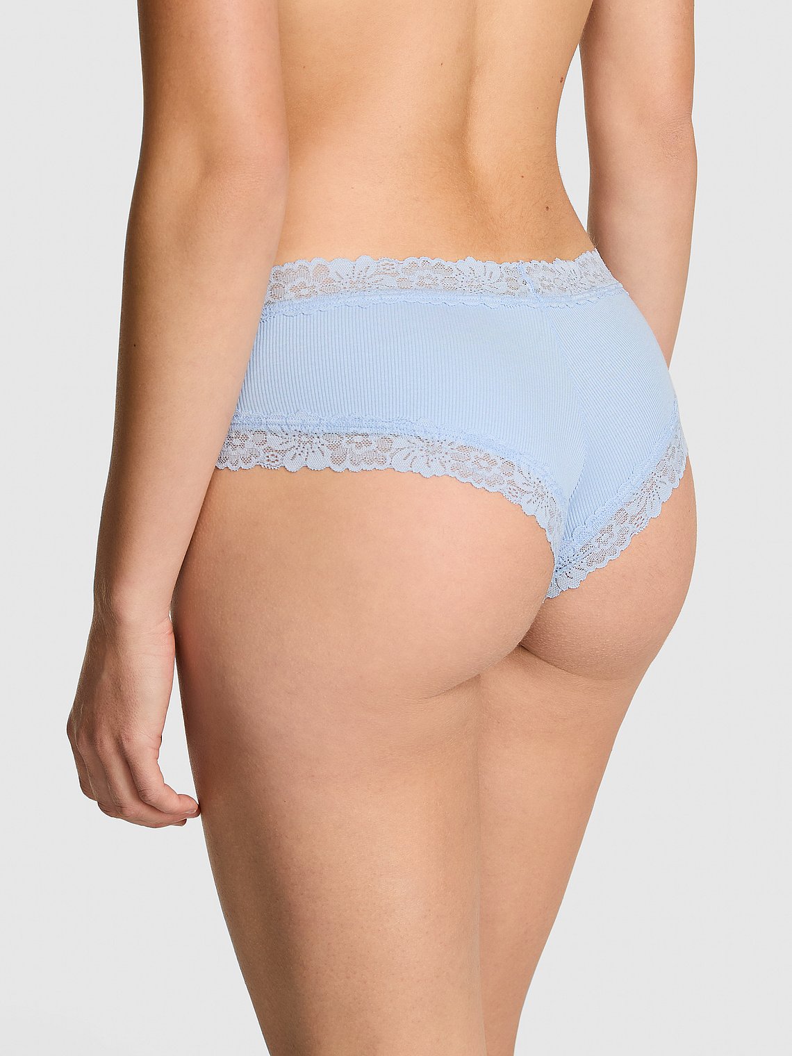 Cheeky de algodón con ribete de encaje Pink - Victoria's Secret